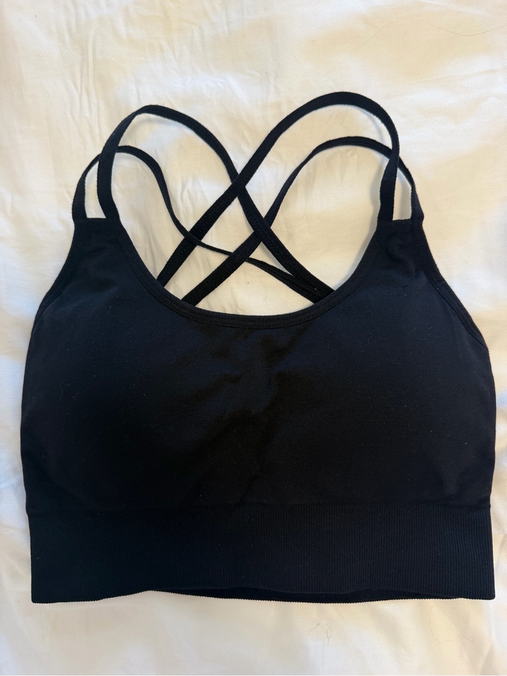NVGTN Black Strappy Cross-Back Sports Bra